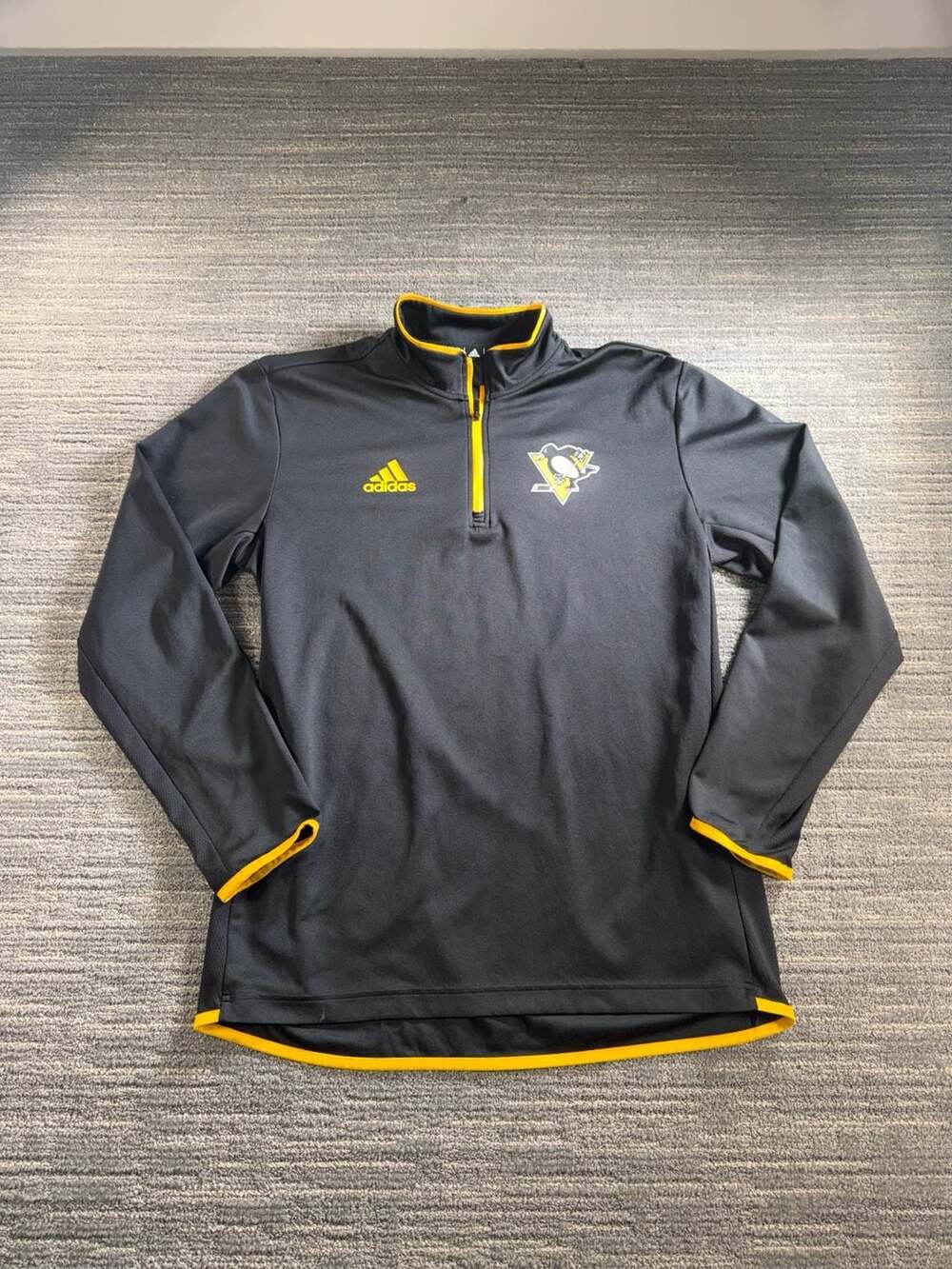 Adidas Pittsburgh Penguins Climalite Quarter-Zip Pullover Size M